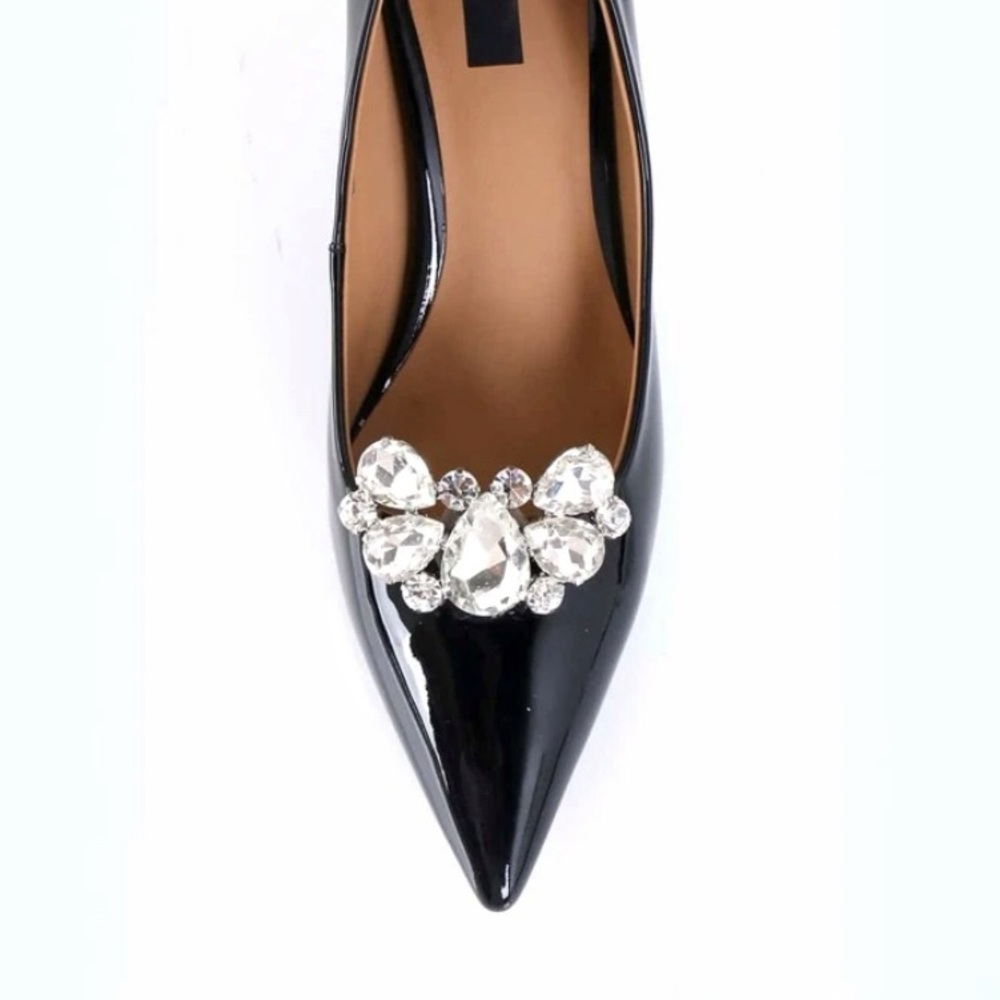 New 2 Piece Rhinestone Crystal Shoe Clips / Bridal Formal Shoe Accent Jewelry - Picture 14 of 16